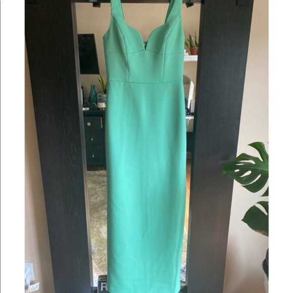 NEW BCBGMaxAzria PLUNGING SWEETHEART GOWN MAXI DRESS GREEN SPRUCE WOMENS SIZE 10 - Picture 4 of 4